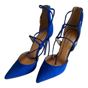 Brand New Shoe Republic LA Blue Suede Heels Size 8.5